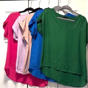 LAST CHANCE❗️ SHEIN V-Neck Short Sleeve Blouse bundle 5 pieces